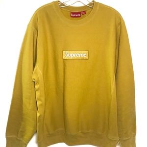 Supreme yellow box logo crewneck FW18